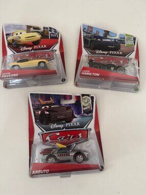 Disney Pixar Cars Vehicles Victor Paveone Lewis Hamilton Kabuto New in Packages